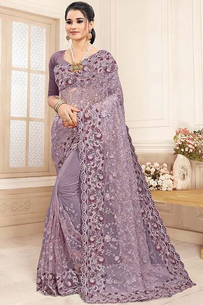 15 Gorgeous Designs of Embroidery Sarees For A Royal Look