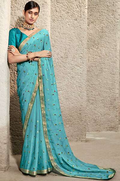 15 Gorgeous Designs of Embroidery Sarees For A Royal Look