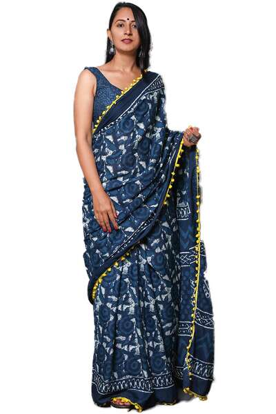 9 Stunning Designs of Indigo Sarees for Elegant Look