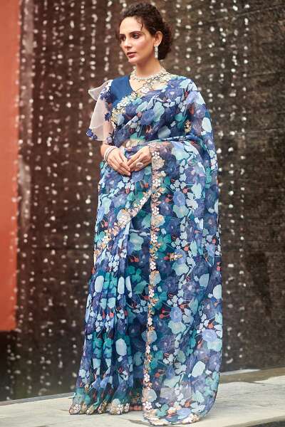 9 Stunning Designs of Indigo Sarees for Elegant Look