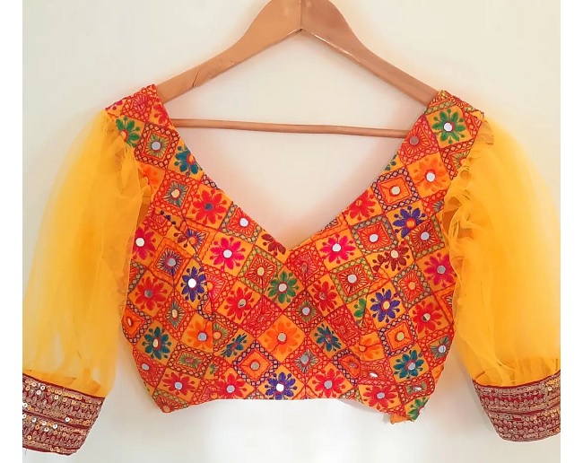 20 Stylish Collection of V Neck Blouse Designs for Trendy Look