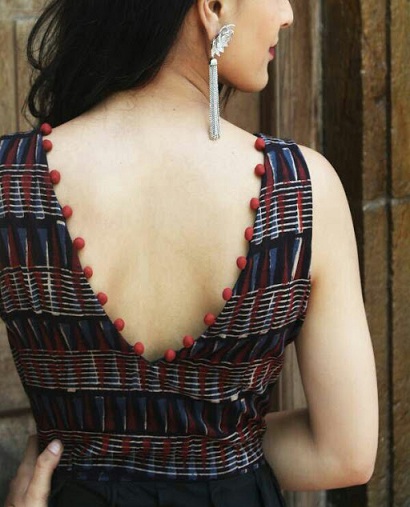 20 Stylish Collection of V Neck Blouse Designs for Trendy Look