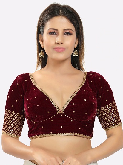 20 Trending Velvet Blouse Designs for Stunning Look