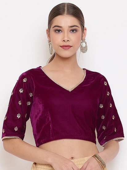 20 Trending Velvet Blouse Designs for Stunning Look