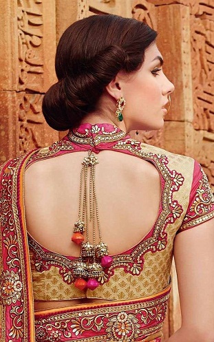 30+ Elegant Collar Neck Blouse Designs for Wedding Attire 2024