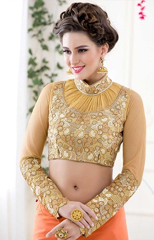 30+ Elegant Collar Neck Blouse Designs for Wedding Attire 2024
