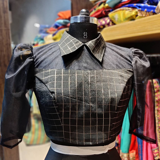 30+ Elegant Collar Neck Blouse Designs for Wedding Attire 2024