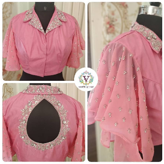 30+ Elegant Collar Neck Blouse Designs for Wedding Attire 2024