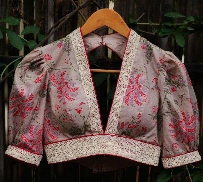 40+ Fashionable Front Neck Blouse Designs for 2024