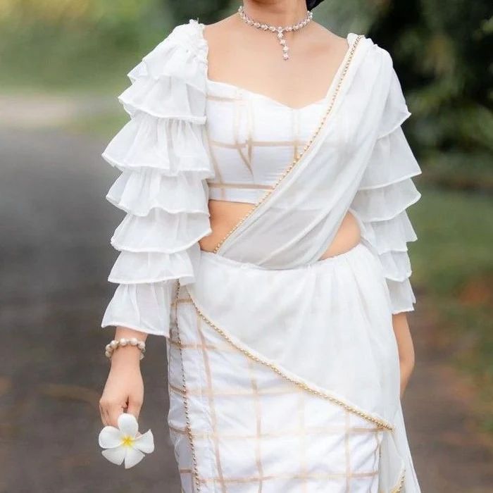 40+ Fashionable Front Neck Blouse Designs for 2024