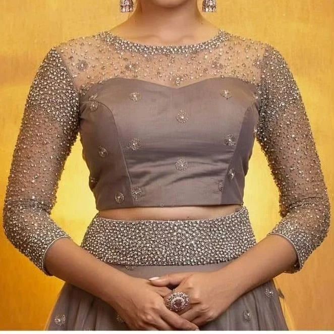 40+ Fashionable Front Neck Blouse Designs for 2024