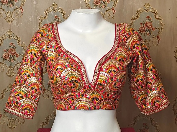 40+ Fashionable Front Neck Blouse Designs for 2024