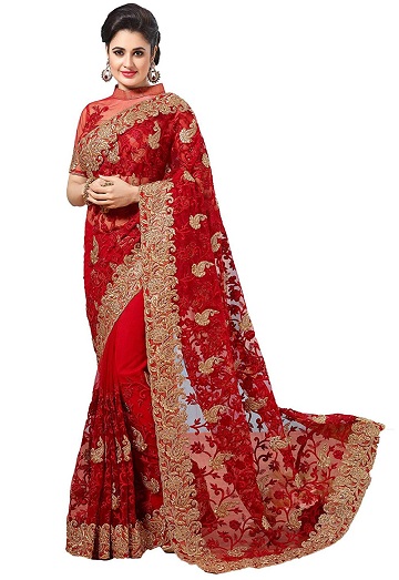 25 Stunning Red Sarees for Ultimate Glam Look 2024