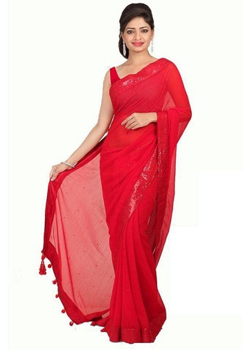 25 Stunning Red Sarees for Ultimate Glam Look 2024