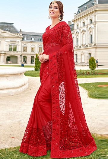 25 Stunning Red Sarees for Ultimate Glam Look 2024