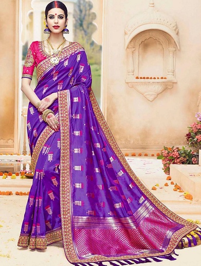 20 Gorgeous Purple Sarees for Radiant and Elegant Look