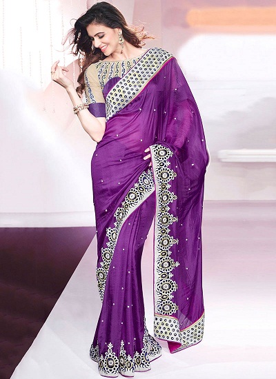 20 Gorgeous Purple Sarees for Radiant and Elegant Look